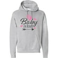 thumbnail image 2 of Inktastic Baby on Board with Arrow Pink Footprints and Hearts Adult Hoodie Sweatshirt, 2 of 4