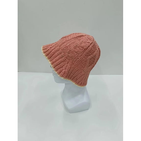 SikaFu KLPM Fresh Knitted Fisherman Hat For Women's Spring/Summer Outdoor Knitted Casual Versatile Face Showing Small Pot Hat