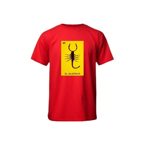 Playera Blusa de El Alacran De La Loteria Mexicana Tradicion Mexicana Mexico Color Rojo Talla Grande Marca Emil SaEs