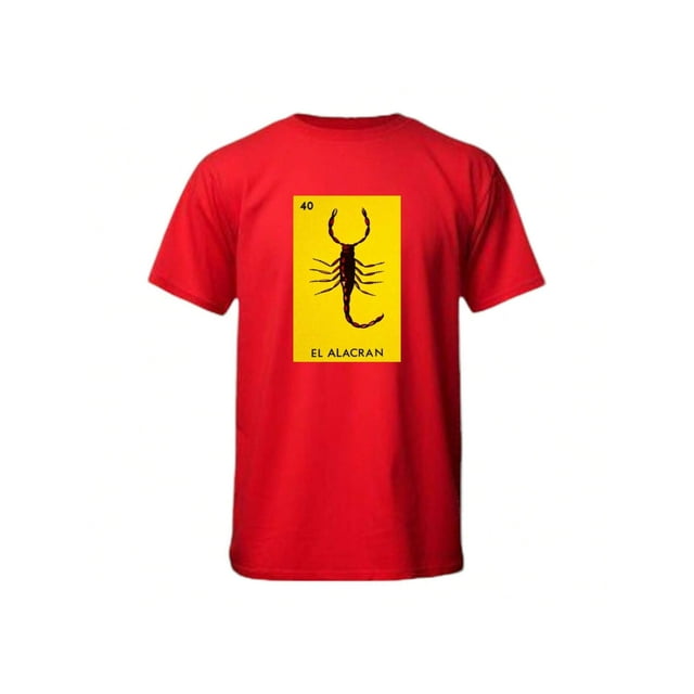 Playera Blusa de El Alacran De La Loteria Mexicana Tradicion Mexicana Mexico Color Rojo Talla Grande Marca Emil SaEs