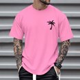 thumbnail image 6 of jowamay Hawaiian Tee Shirts for Men Tropical Palm Tree Round Neck Short Sleeve T Shirt Casual Holiday Tops for Dating, 6 of 7