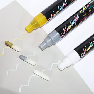 White Chalk Markers Fine Tip (4 Pack 3mm) - Wet & Dry Erase Chalk