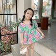 thumbnail image 4 of Summer Casual Style Girls Dress Shorts Set Hiking Party Banquet Children Tops Pants Kit Partywear Beachwear Clothing 110cm, 4 of 10