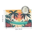 thumbnail image 2 of DouZhe Polyester Placemats Set of 4, Tropical Beach Ocean Sunset Pattern Heat Resistant Place Mats for Dining Table, 12" x 18", 2 of 7
