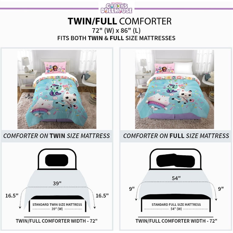 DreamWorks Gabby's Dollhouse Twin/Full Reversible Comforter Set photo 7