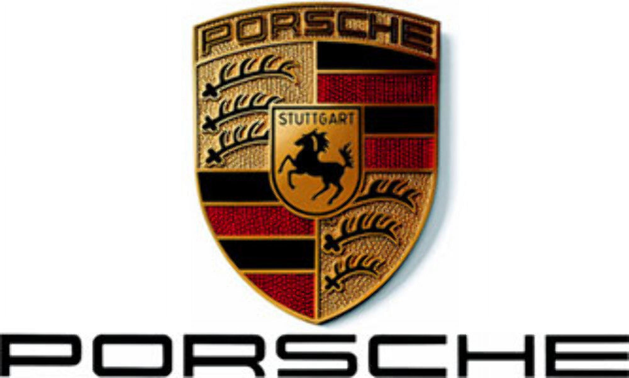 Genuine Porsche Key Chain Keyring Leather Crest Black Emblem OE WAP0500900E