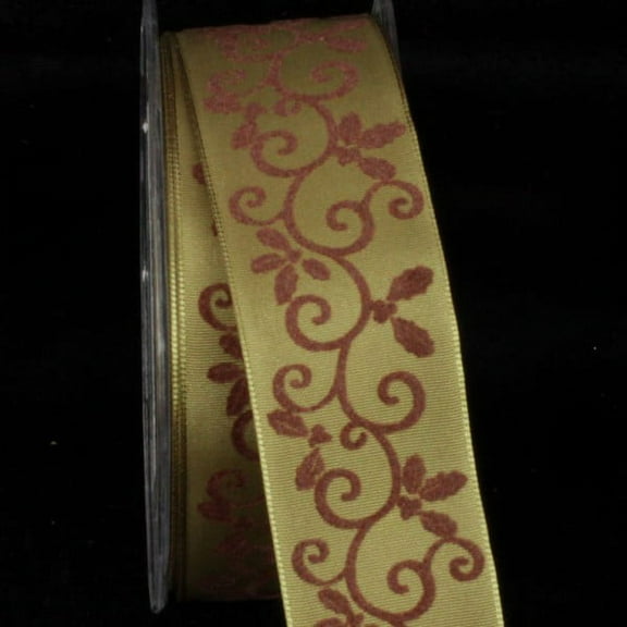 The Ribbon People Green and Brown Mistle Wired Craft Ribbon 1.5" x 27 Yards