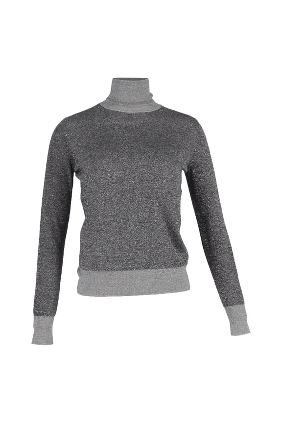 Pre-Owned Joseph Metallic Roll-neck Sweater In Grey Wool