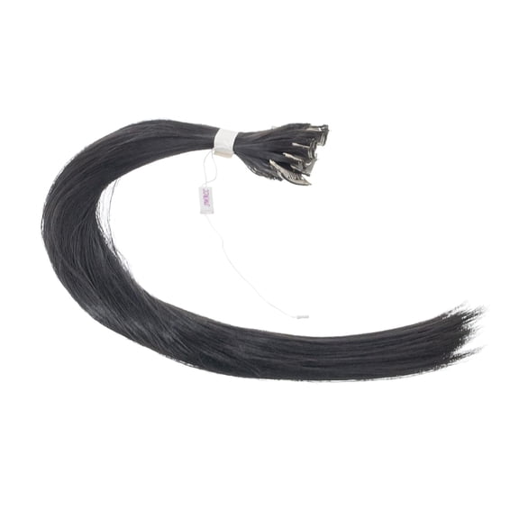 WEIF-12 Pcs Straight One Color Party Highlights Clip on in Hair Extensions Colored Hair Streak Synthetic Hairpieces (Black-1B)