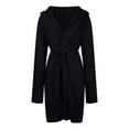 thumbnail image 3 of Xudanell Mens Fleece Plush Robe with Hood Soft Fluffy Full Length Long with Pockets House Coat Bathrobe Sleepwear for S-5XL, 3 of 4