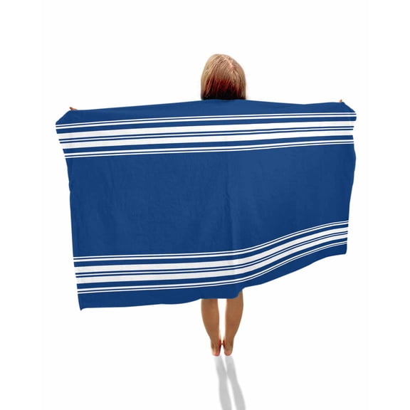 Blue Striped Beach Towels Oversized Super Absorbent, Farmhouse Blue White Stripes Lightweight Bath Towel Quick Dry Sets For Bathroom/Pool/Rv Camping/Beach Play/Gym Room/Picnic 23"x47"