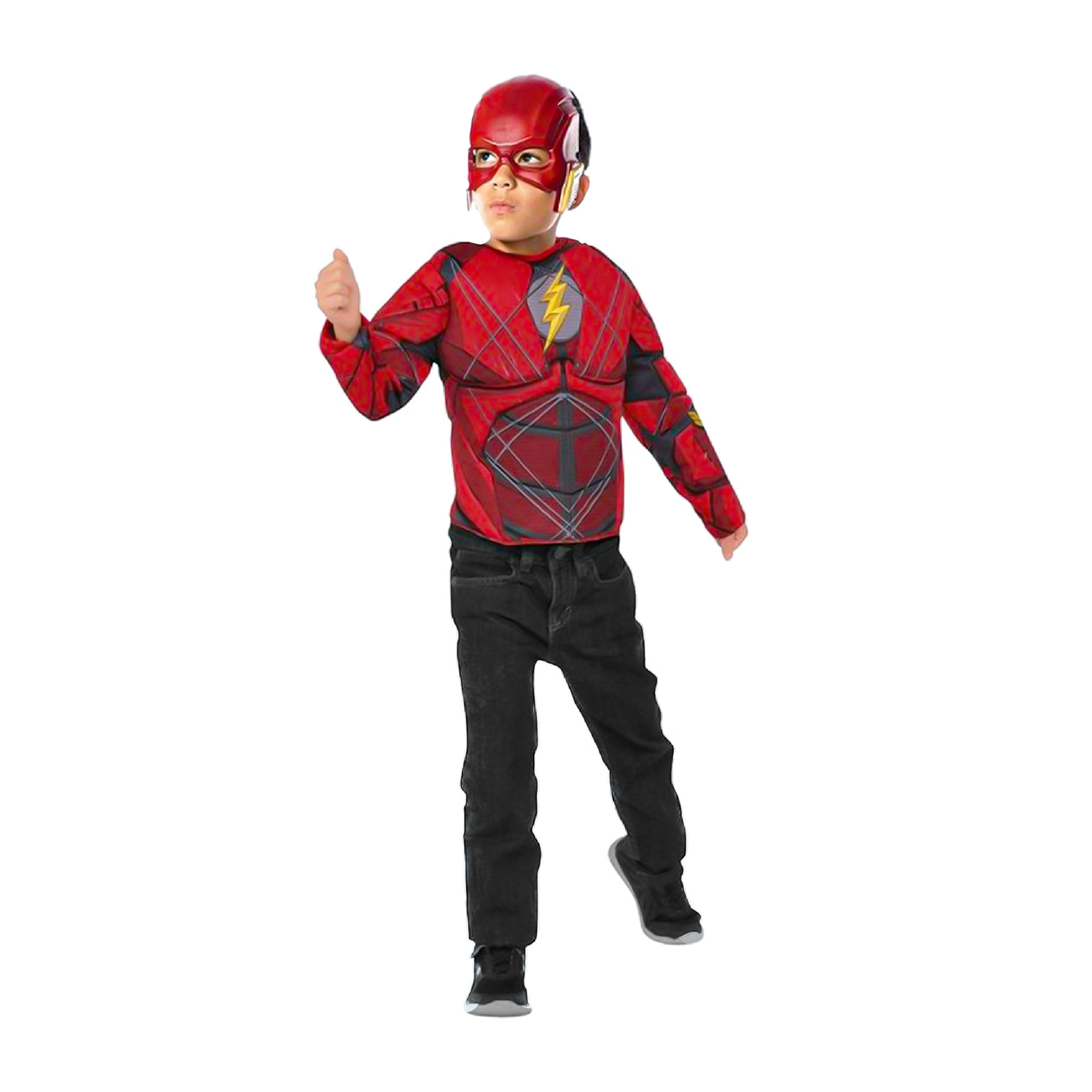 Boys Flash Costume Top And Mask Set