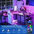 thumbnail image 3 of L Shaped Gaming Desk,68" Computer Desk with Power Outlets & LED Lights, Home Office Desk with File Drawer, Corner Desk with Monitor Shelf and Hook, Easy to Assemble, 3 of 8