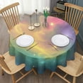 thumbnail image 3 of Colorful Tie Dye Nebula Pattern Round Tablecloth 60"x60",Wrinkle Wipeable Table Cloth for Kitchen Dining Room Picnic Patio Party, 3 of 6
