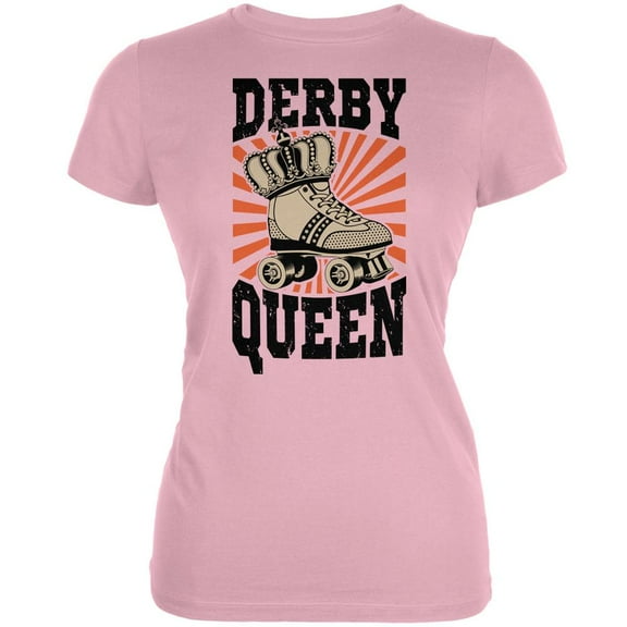 Roller Derby Derby Queen Pink Juniors Soft T-Shirt - X-Large