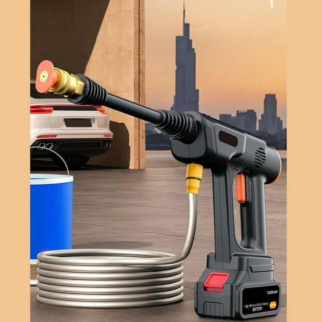 Lavadora De Presión Inalámbrica, Limpiador De Potencia De 900 PS, Con Boquilla De 6 En 1, Batería De 21800 MAh, Lavadora De Presión Portátil Para Automóvil, Patio, Jardín