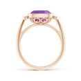 thumbnail image 2 of ANGARA Natural 3.1 Ct. Amethyst with Diamond Side Stones Ring in 14K Rose Gold for Women (Ring Size: 8.5), 2 of 9