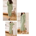 thumbnail image 3 of Kadahis Women Round Neck Long Sleeve Loose Dress Basic Maxi Dress Casual, 3 of 6