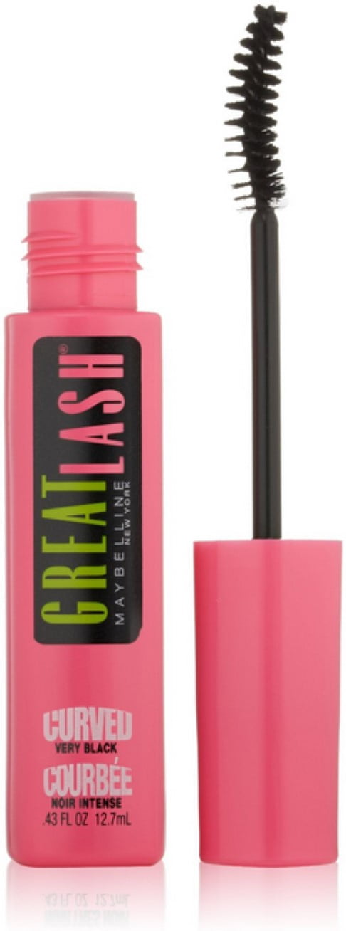 Maybelline Great Lash Curved Brush Washable Mascara, Very Black [121] 0.43 oz (Pack of 2)