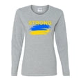 thumbnail image 2 of Ukranian Strong Vintage Womens Graphic Long Sleeve T-Shirt, Heather Grey, Small, 2 of 4