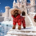 thumbnail image 3 of Gytml Winter Dog Coat, Waterproof Dog Jacket, Warm Full Body Dogs Snowsuit, Outdoor Cold Weather Pet Coat With A Pullover Style, Easy To Wear Red-L, 3 of 5