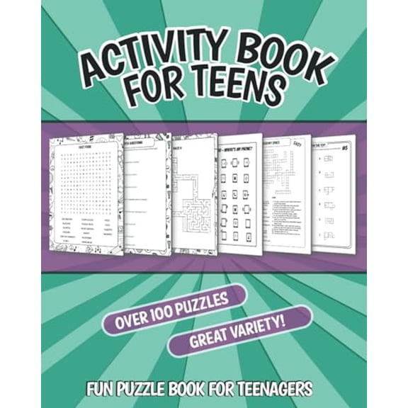 Pre-Owned Activity Book for Teens: Fun Puzzle Book for Teenagers; Word Searches, Crosswords, Mazes, Cryptograms, Unscramble, Sudoku, Trivia, and More!