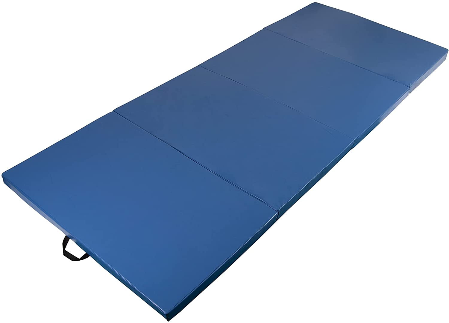 Polar Aurora 4'x10'x2'' Thick Folding Gymnastics Exercise Mat Aerobics Stretching Yoga Mats For Tumbling With Carrying HandlesFor Home Use/Gym/Yoga/Training (Blue)