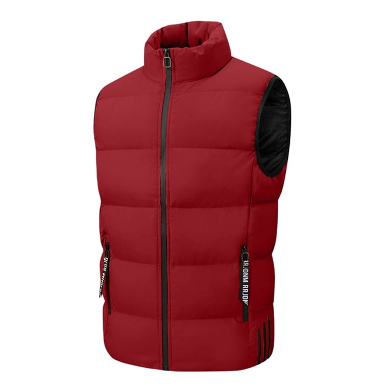 LNWUY (M-5XL) Mens Plus Size Puffer Vest Winter Jacket Warm Puffy