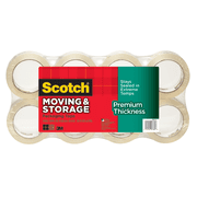Scotch Moving & Storage Tape Premium Thickness, 1.88" x 60 yds, 3" Core, Clear, 8/Pack