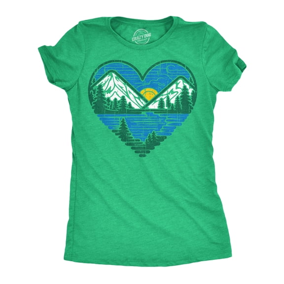 Womens Funny T Shirts Nature Heart Sarcastic Wilderness Graphic Novelty Tee For Ladies Womens Graphic Tees