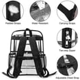 thumbnail image 3 of Chalesta Clear Backpack, Heavy Duty Reinforced Strap Transparent Large Capacity Backpacks for Adults School, 3 of 6