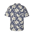 thumbnail image 3 of Balery Lilies Flowers Print Men's Hawaiian Shirts Short Sleeve Beach Shirt Relaxed Fit Vacation Button Down Shirts-Small, 3 of 9
