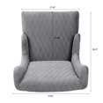thumbnail image 6 of 23" Wide High Back Accent Chair, Royal Wing Back Side Chair with Birch Wood Legs, Retro Armless Throne Chair Armchair for Living Room, Bedroom, Gray Fabric, 6 of 9