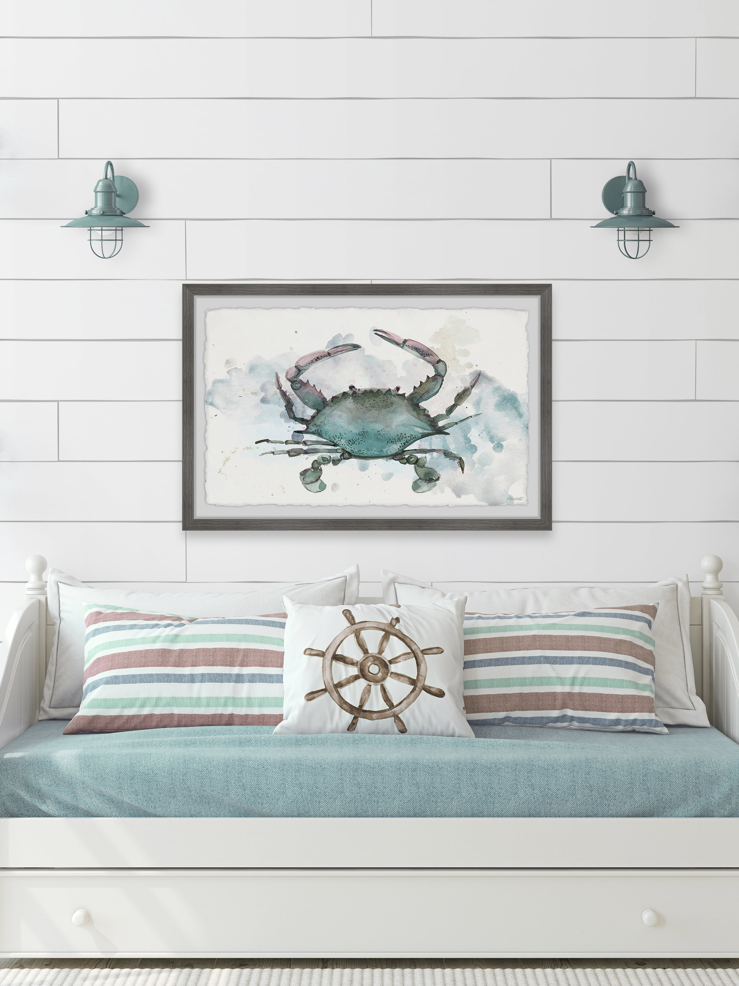 Crabby 30.00 in x 20.00 in Framed Painting Art Prints, by Marmont Hill