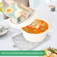 thumbnail image 3 of Yayeee Pot Holders Kitchen Heat Resistant with Pocket 7"x9.8" Cotton Oven Cooking Hot Pads, Beige Rainbow Clouds, 3 of 7