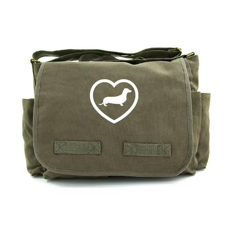 Dachshund Heavyweight Canvas Messenger Shoulder