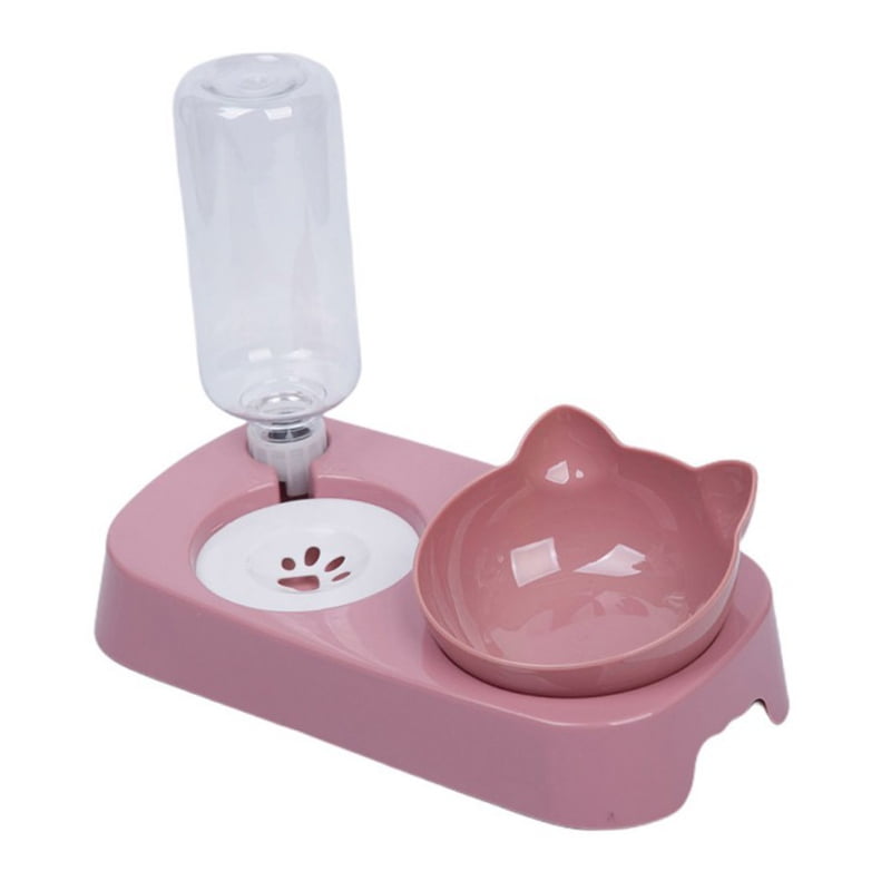 2 in 1 Pet Tableware Dog Water Food Bowl 500ml/17oz Automatic Water