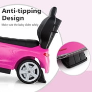 Licensed Mercedes Benz Push Car for Toddlers by OLAKIDS, 3 in 1 Baby Stroller Sliding Walking Car with Canopy, Parent Control Handle, Horn, Storage, Foot-to-Floor Ride on Toys for Boys Girls
