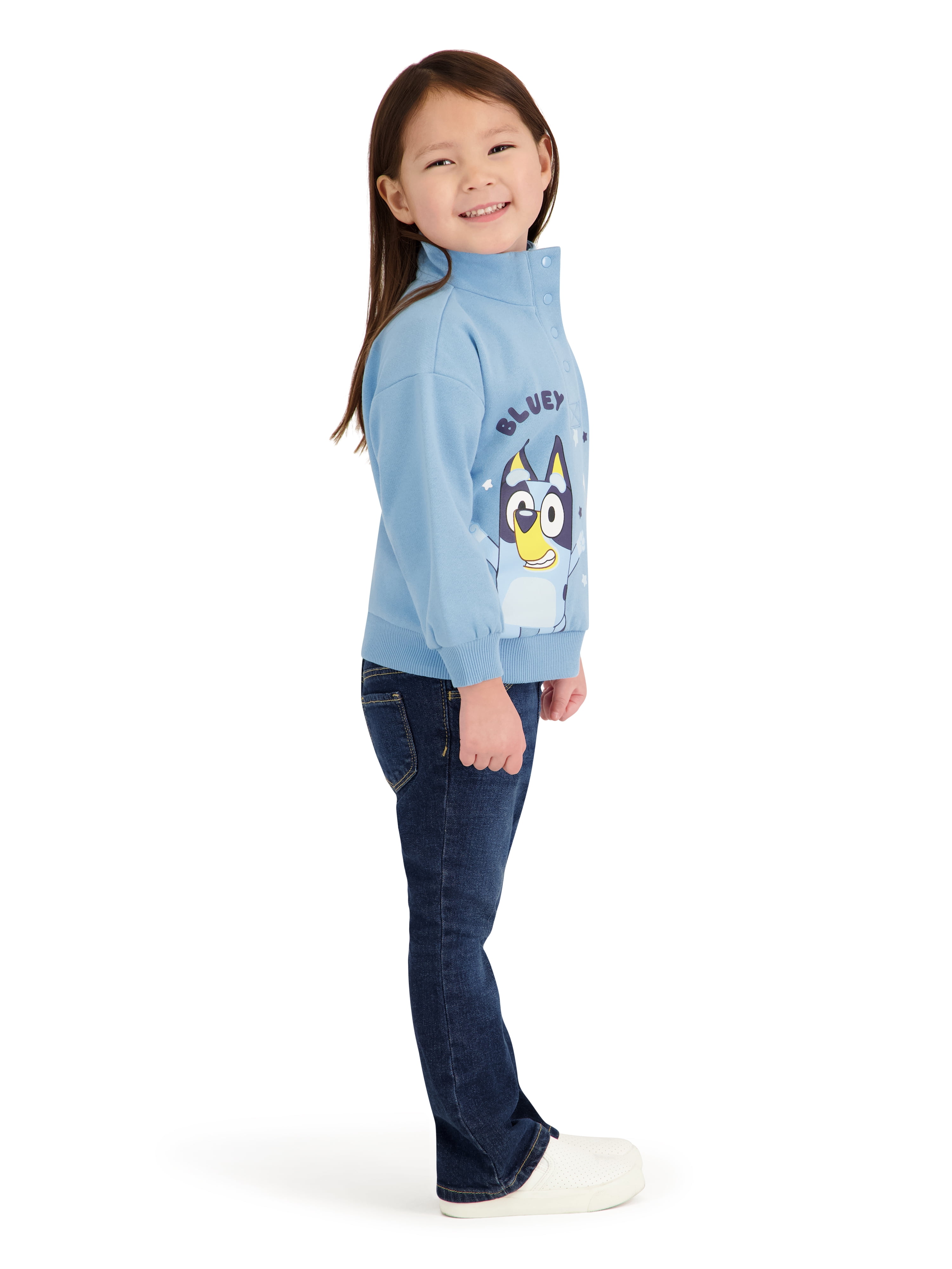 Bluey Toddler Girl Quarter Snap Pullover, Sizes 12 Months-5T