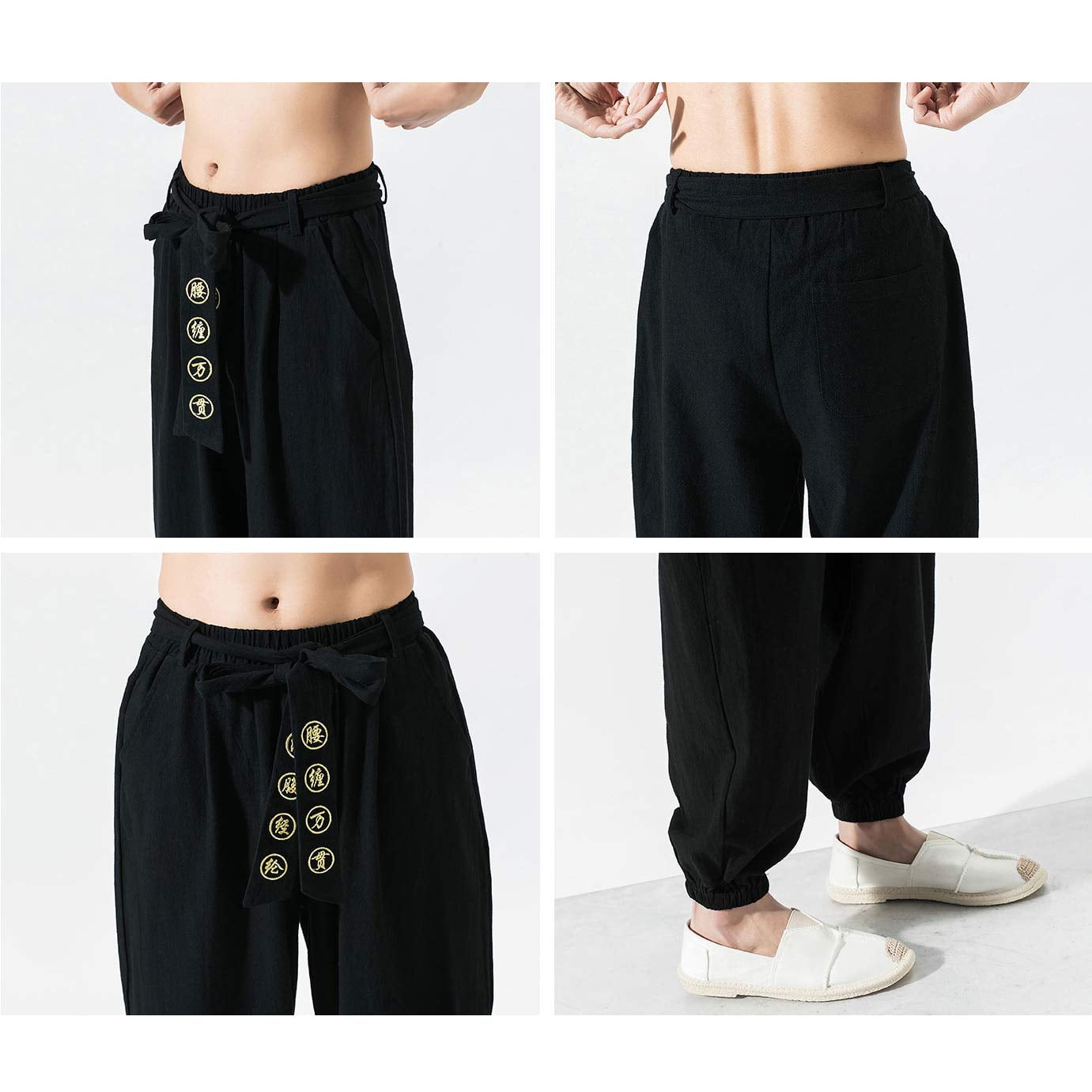 Amazon.com: Men's Martial Arts Pants Kung Fu Cotton Trousers (S, Black) :  Clothing, Shoes & Jewelry