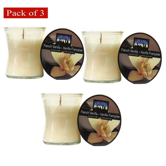 Candle Jars 2.5 Ounce Hourglass Jar-French Vanilla (Pack of 3)