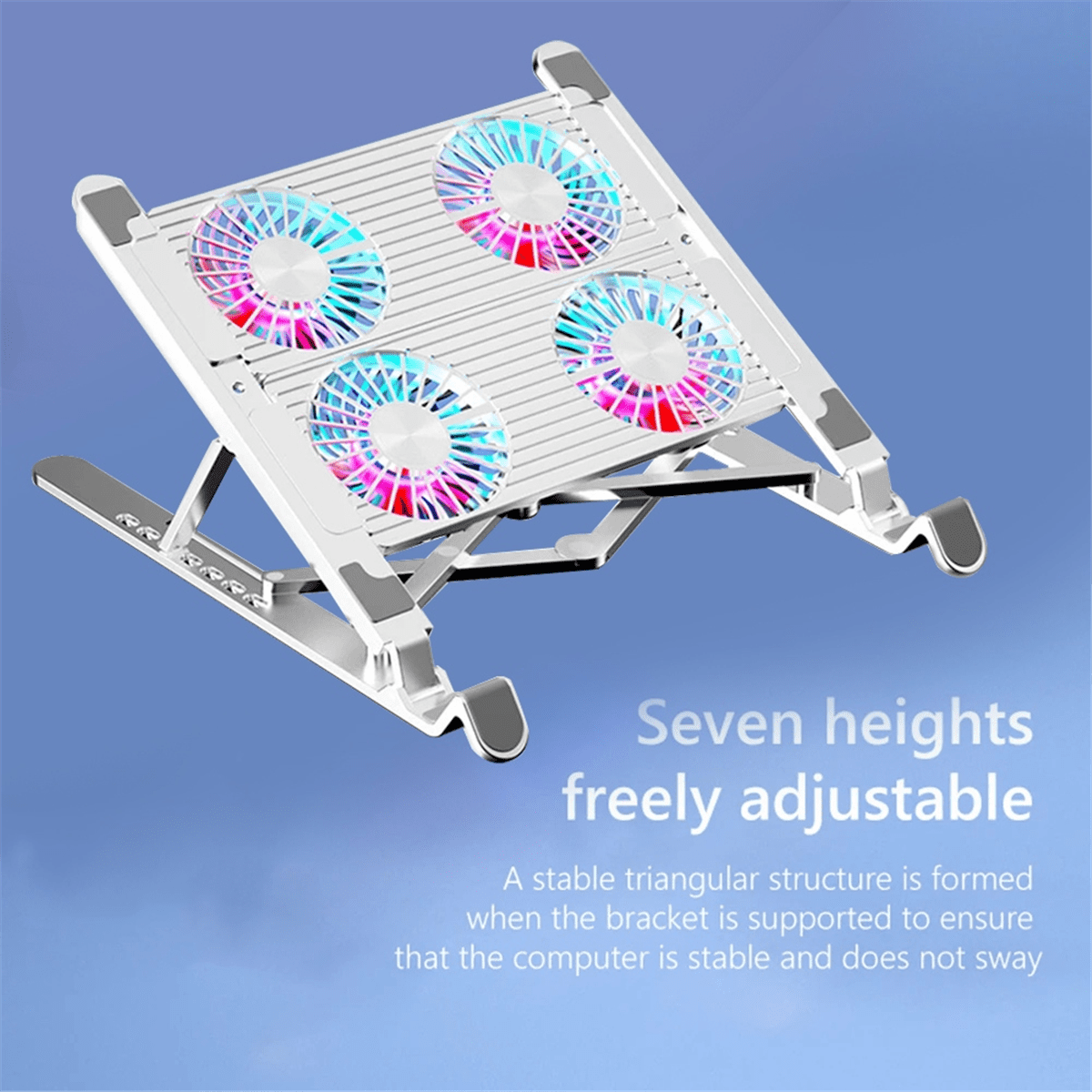 Laptop Cooling Stand Foldable with 4 RGB Silent Fans