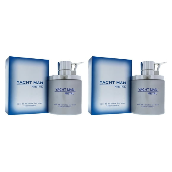 Yacht Man Metal par Myrurgia pour Hommes - Vaporisateur EDT 3.4 oz - Lot de 2