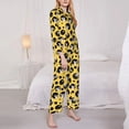 thumbnail image 3 of Yiaed mouse live in cheese home Print Pajamas Women's Long Sleeve Sleepwear Soft Button Down Loungewear Pjs Lounge Set Nightwear Womens Pajama Pants-Medium, 3 of 7