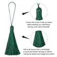 thumbnail image 3 of Uxcell 6.5" Silky Bookmark Tassels with Loop for DIY Craft Accessory, 20Pack Black Green, 3 of 5
