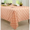 thumbnail image 1 of Fennco Styles Moroccan Laser-Cut Hemstitched Tablecloth 65" W x 120" L - Orange Lattice Table Cover for Home Décor, Everyday Use, Weddings, Banquets, Holidays, 1 of 1