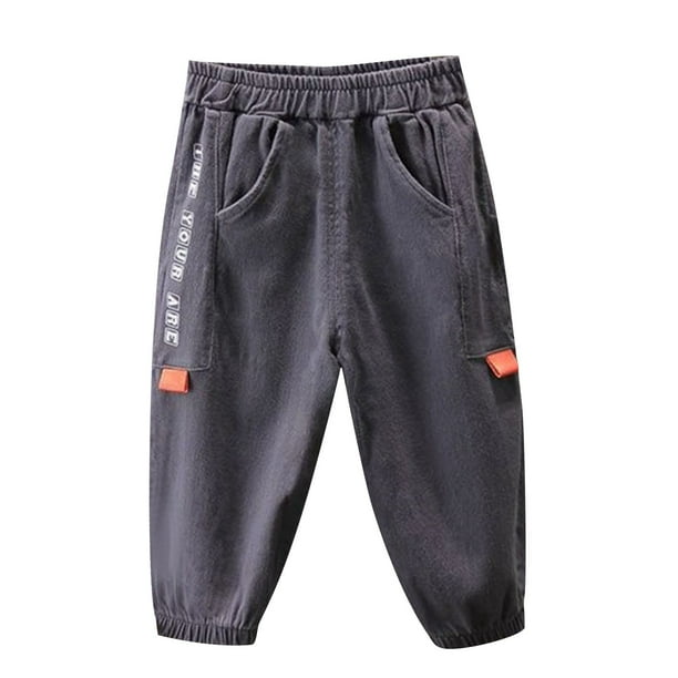 Odeerbi 2-10 Años Niños Pantalones Cargo Deportes Pantalones Jogger Cintura Elástica Casual Pantalones de Trabajo Con Múltiples Bolsillos