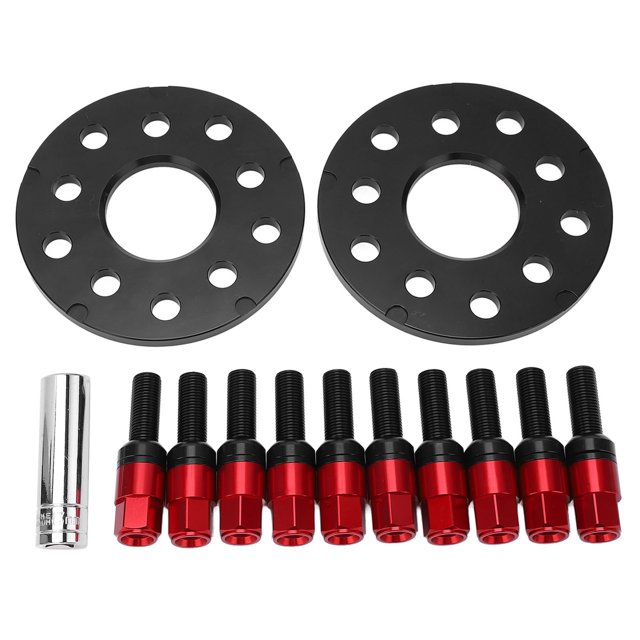 Espaciadores de Rueda Hub Centric 2 Piezas 8 mm/0.31in Aleación de Aluminio Hub Centric Espaciadores de Rueda Adaptadores con Pernos Reemplazo para A3 A4 A5 A6 A8 1997‑2008(Rojo)