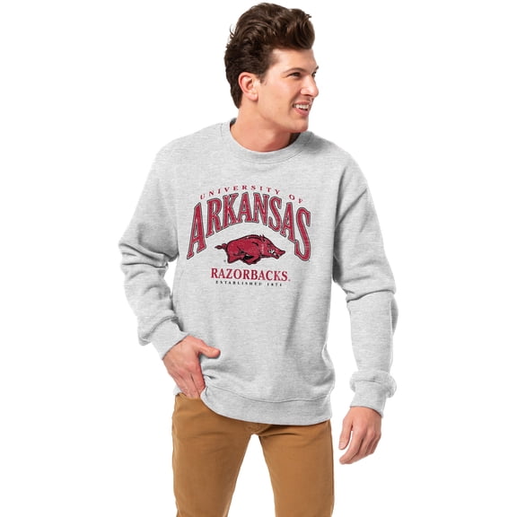 Men's-League Collegiate Wear Heather Gray Arkansas Razorbacks Essentials 2.0 Pullover Sweatshirt