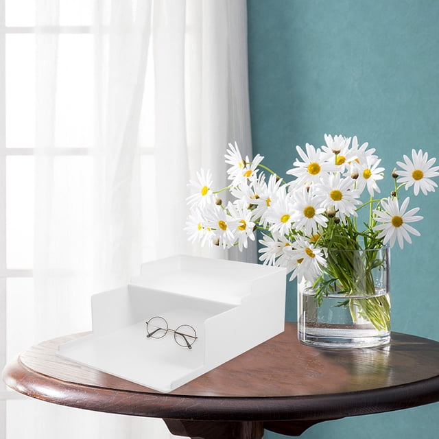 COOPHYA 2Pcs Storage Shelves Desktop Storage Shelf HIPS White Office Supply Multi-functional